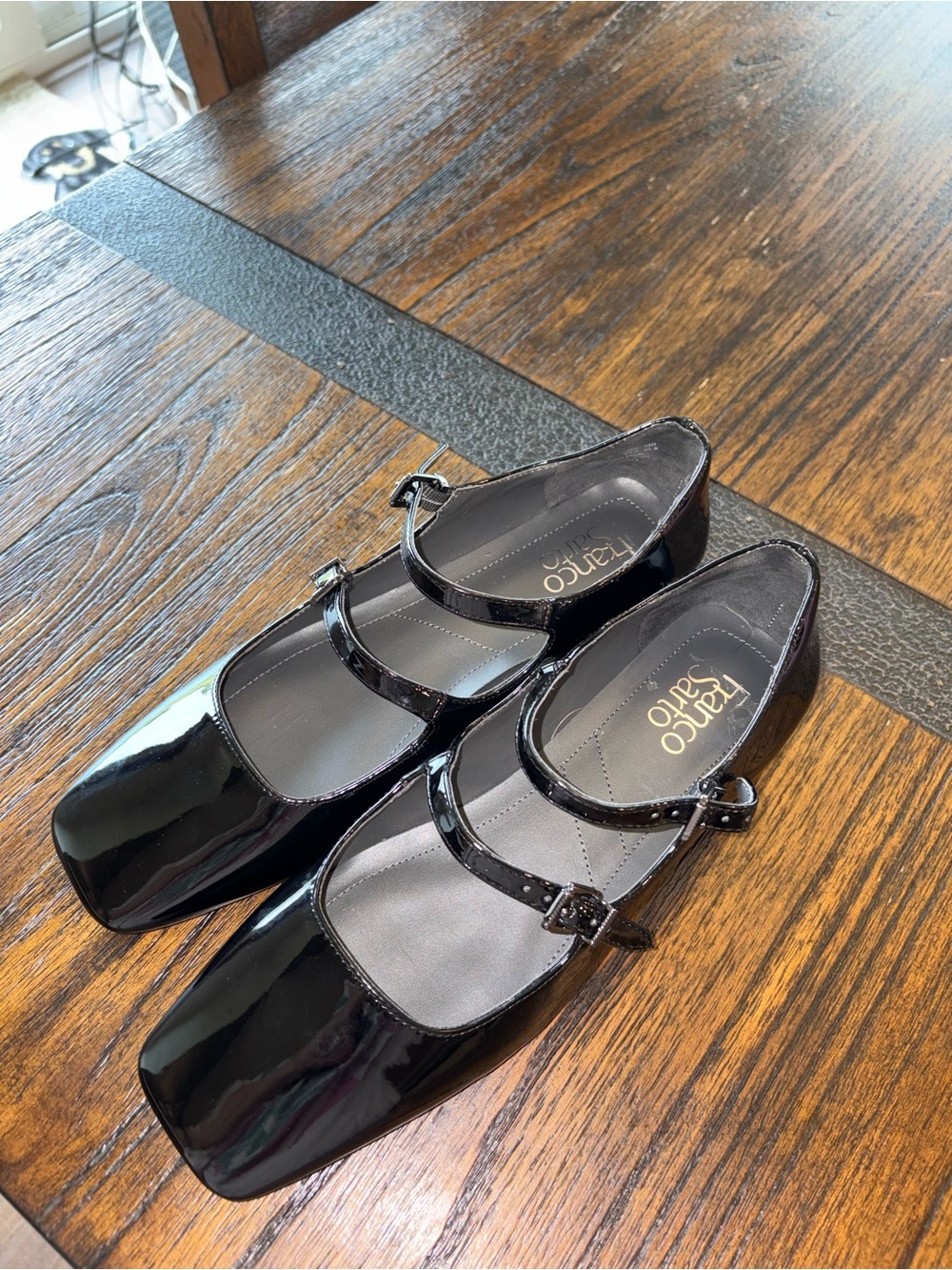 NWOB Franco Sarto Women's Black Patent Mary Jane Flats